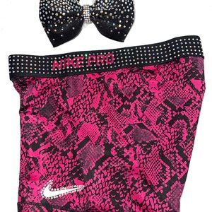 Nike pro shorts with full bling tailless bow